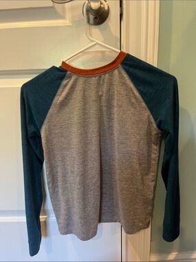 Colorblock Long Sleeve Raglan Tee - Heather Gray, Teal & Rust